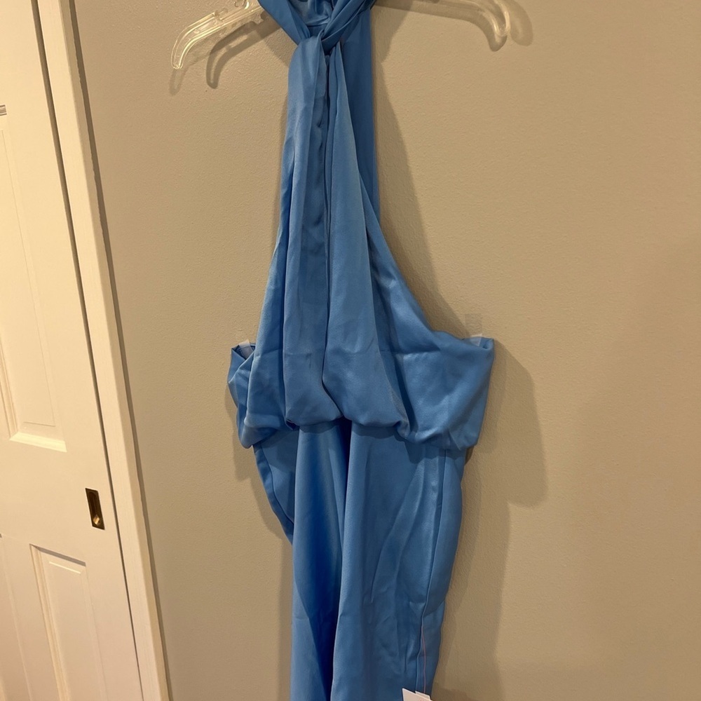 Asos Dress Womens Sz 14 Blue Halter evening dress